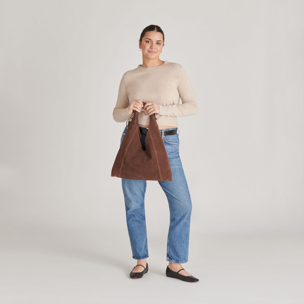 Dolce Vita HANDBAGS | Marie Chocolate Suede Tote