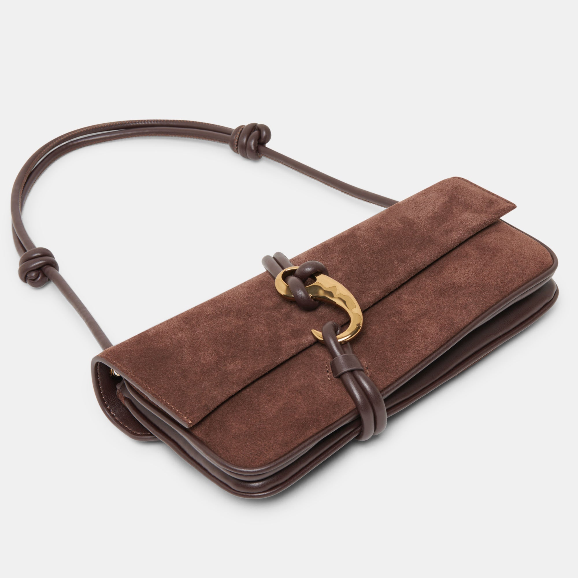 Dolce Vita HANDBAGS | Alice Chocolate Suede Shoulder Bag