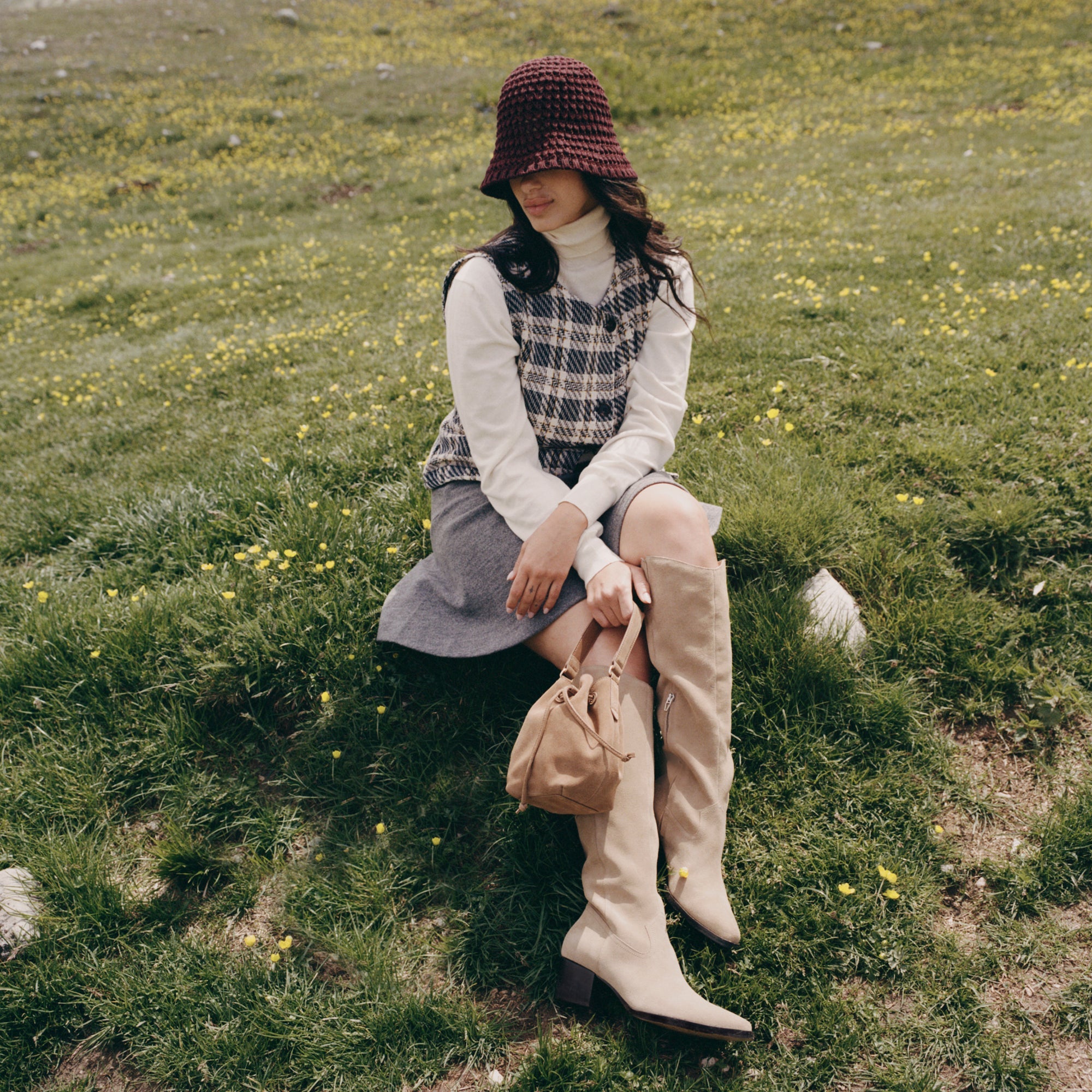 Dolce Vita HANDBAGS | Amaru Brown Suede Crossbody