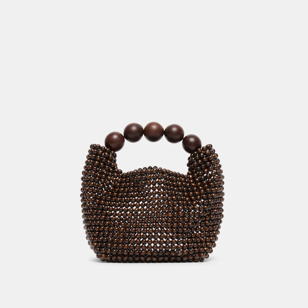Dolce Vita HANDBAGS | CLOVER Chocolate Wood Beaded Handbag