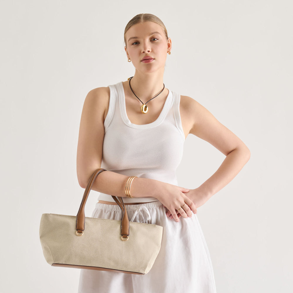 Dolce Vita HANDBAGS | CLARINA Natural Canvas Shoulder Bag