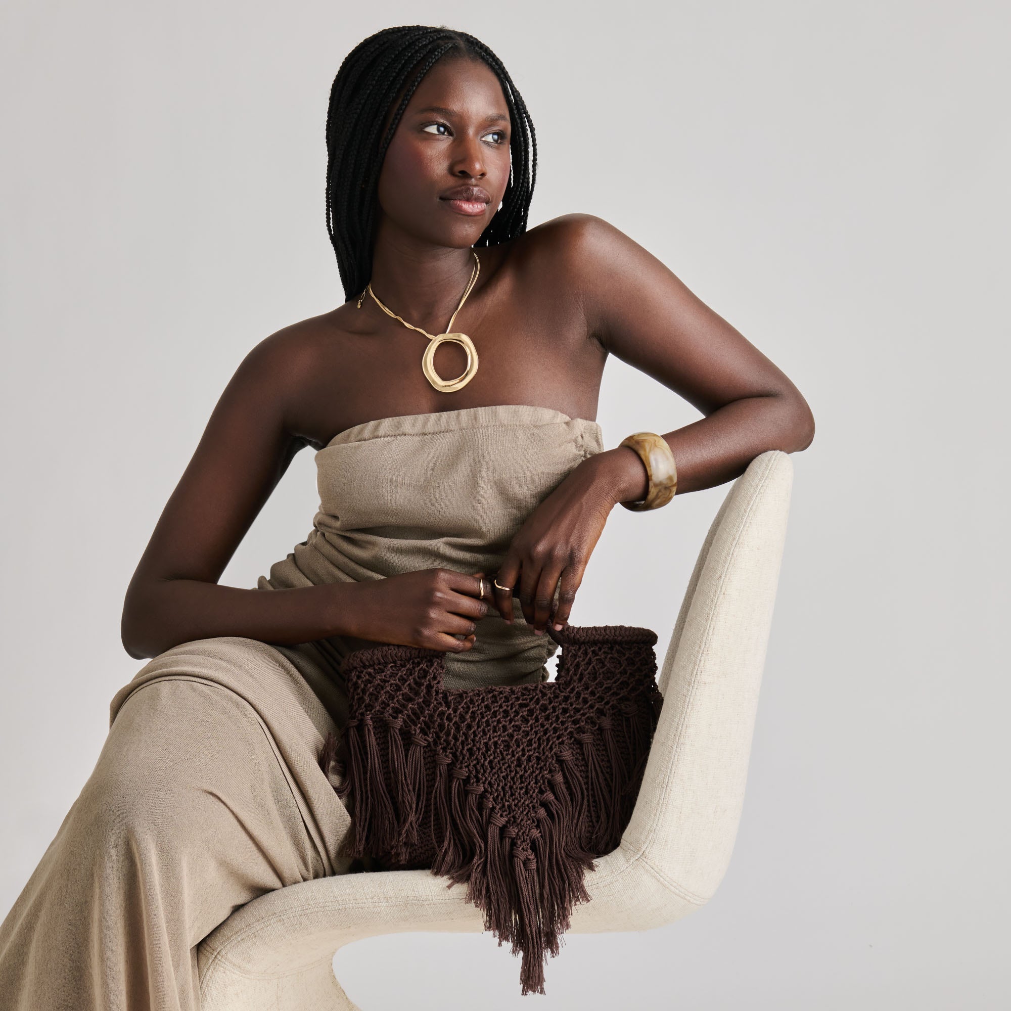 Dolce Vita HANDBAGS | Birch Chocolate Crochet Handbag