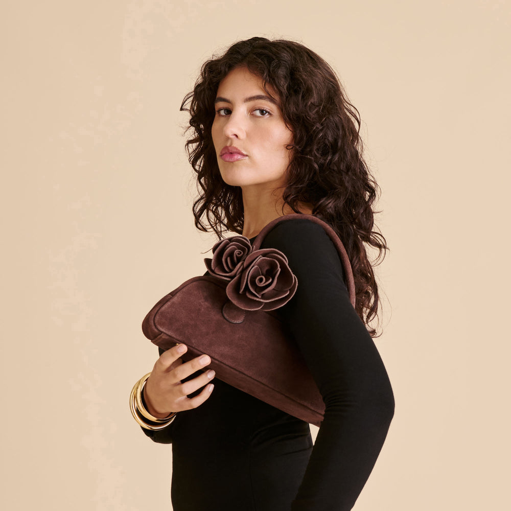 Dolce Vita HANDBAGS | Boracay Chocolate Suede Shoulder Bag