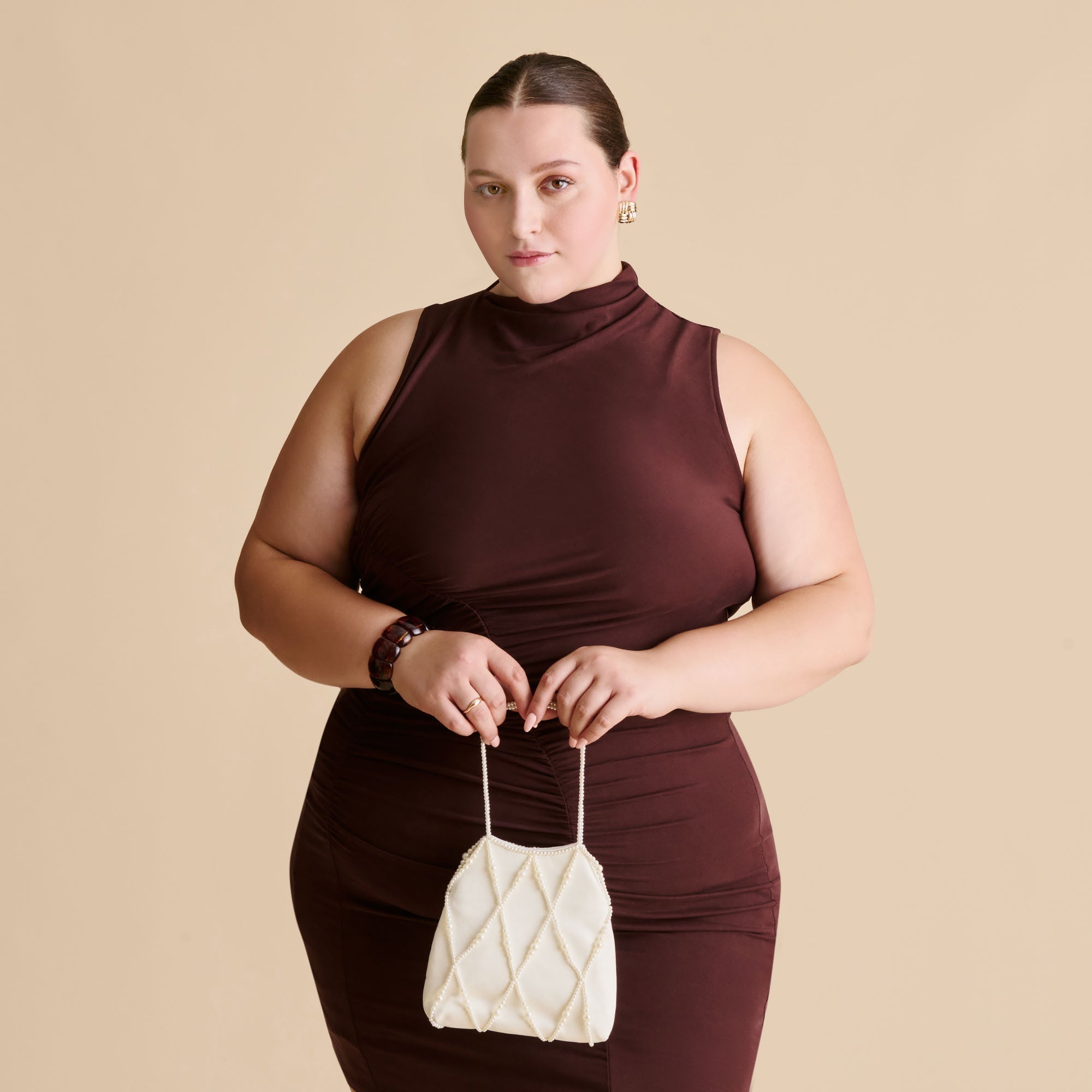 Dolce Vita HANDBAGS | Serilda Ivory Satin Handbag