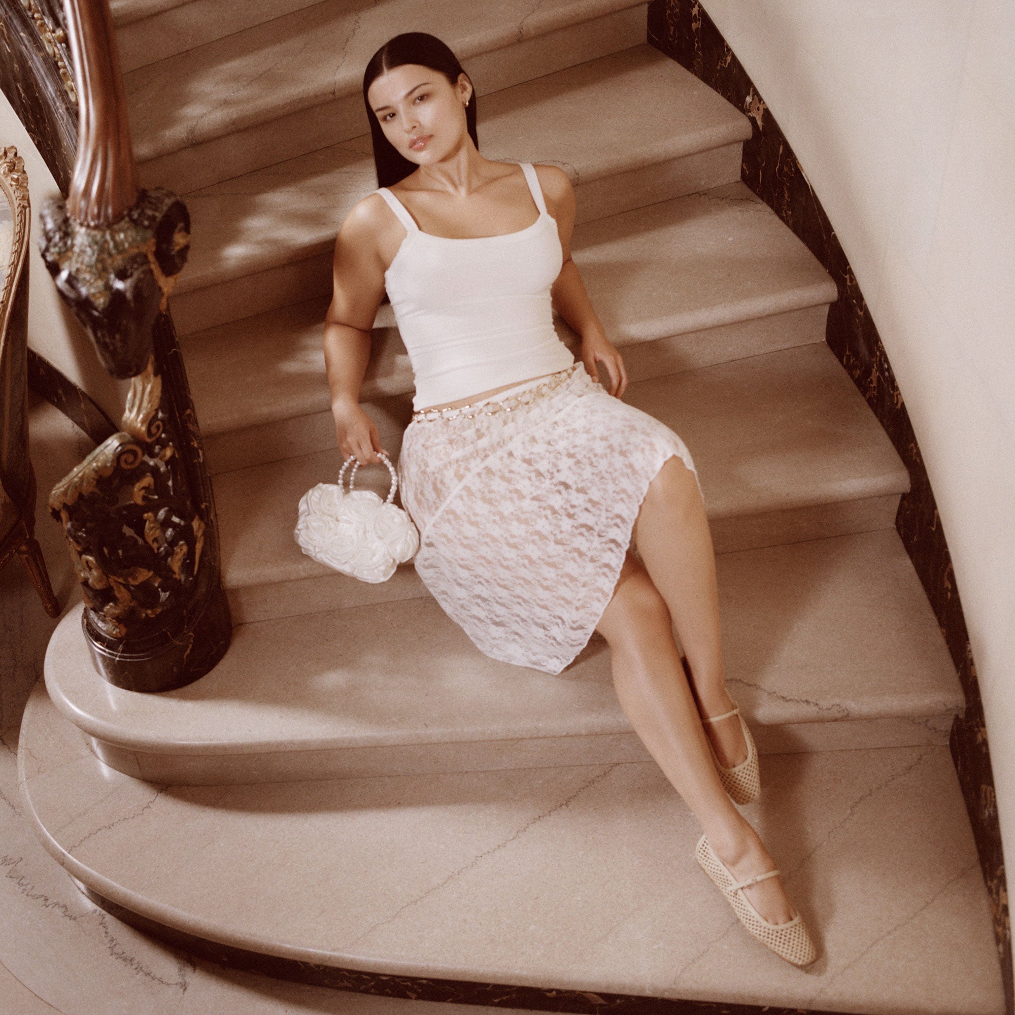 Dolce Vita HANDBAGS | Aubrey White Satin Handbag