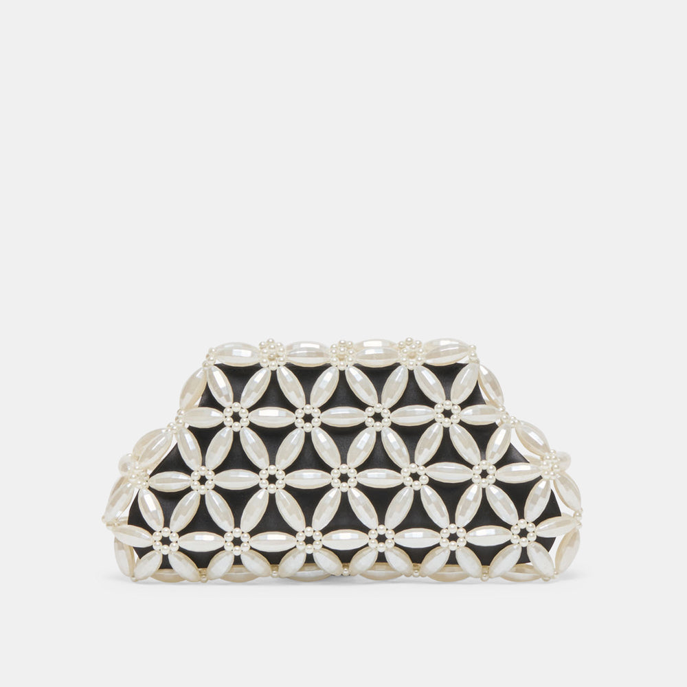 Dolce Vita HANDBAGS | Marlow Black Satin Pearl Clutch