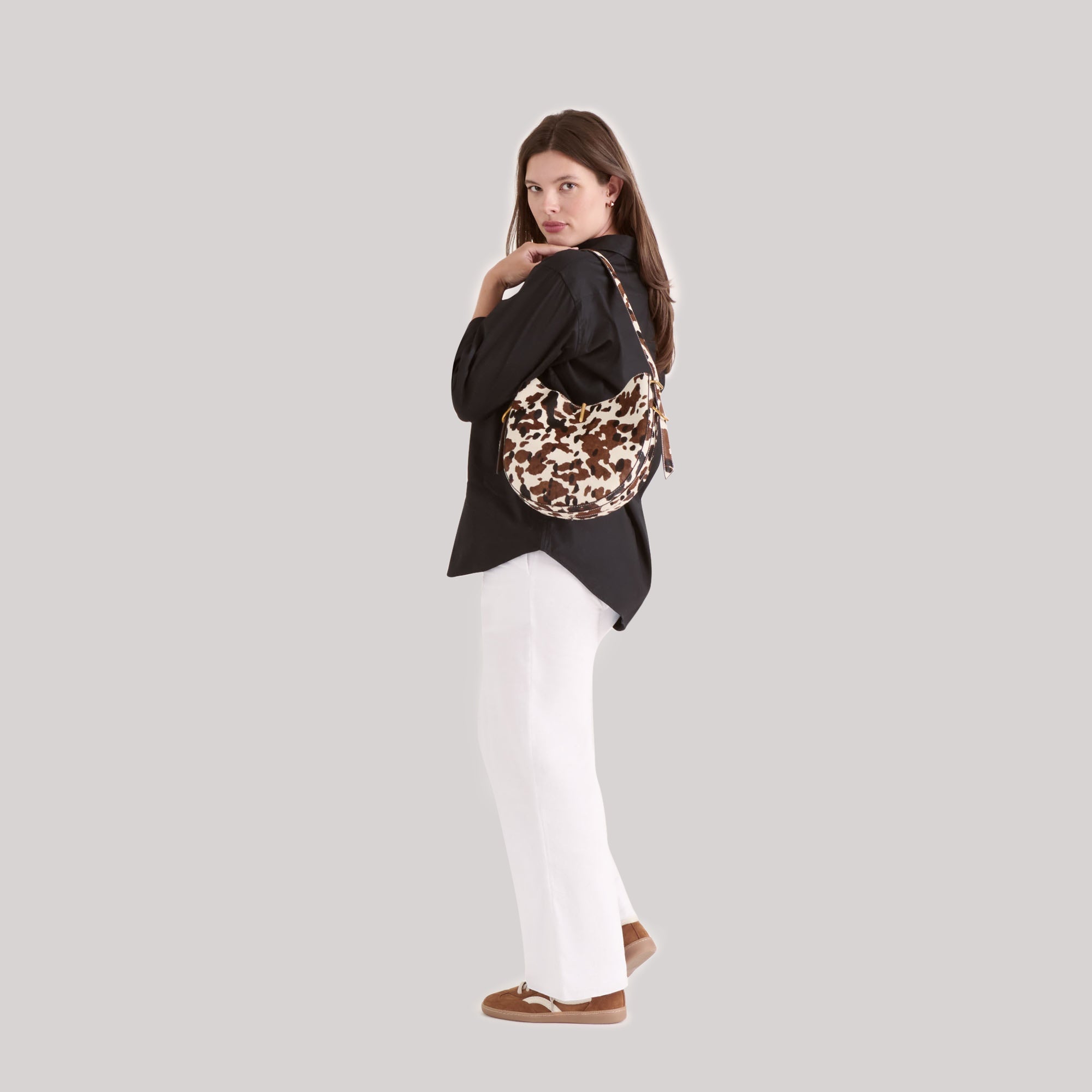 Dolce Vita HANDBAGS | Bree Cocoa Calf Hair Shoulder Bag