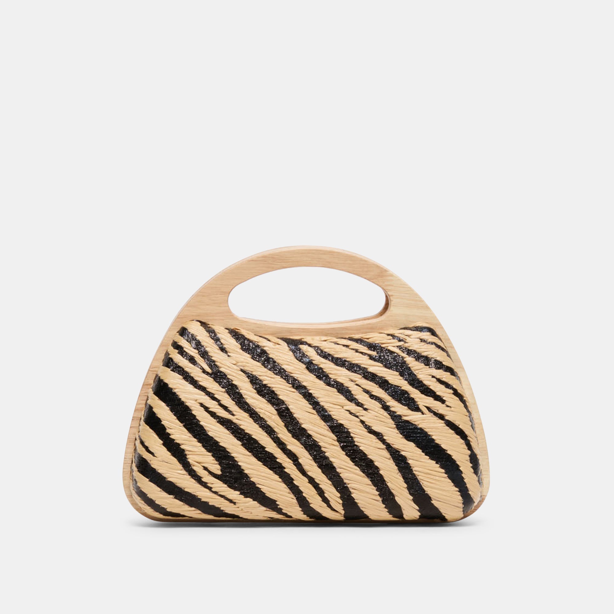 Dolce Vita HANDBAGS | Maelie Black Natural Zebra Raffia Handbag