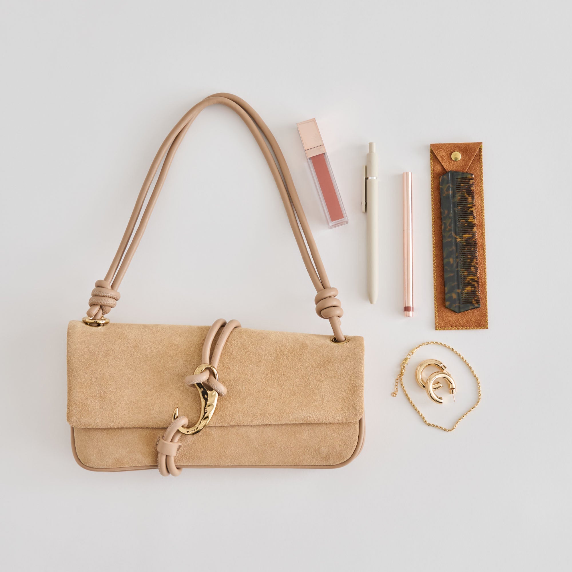 Dolce Vita HANDBAGS | ALICE SHOULDER BAG BEIGE SUEDE
 – Dolce Vita