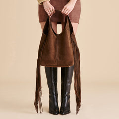 Dolce Vita HANDBAGS | Nakoma Chocolate Suede Shoulder Bag
