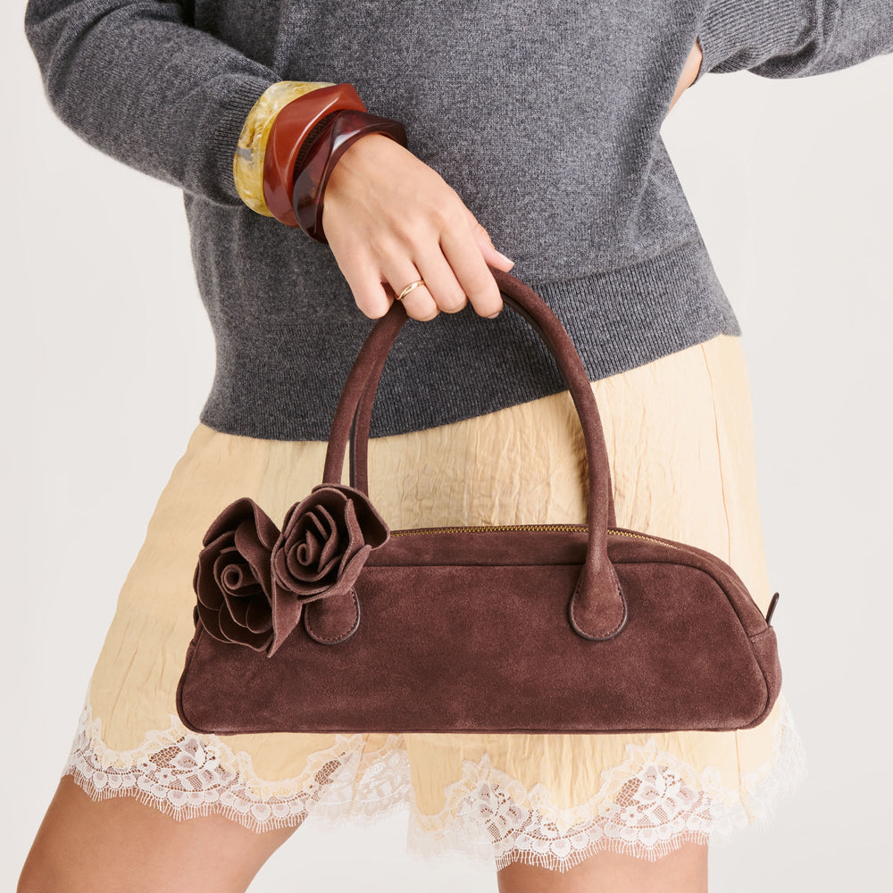 Dolce Vita HANDBAGS | Boracay Chocolate Suede Shoulder Bag