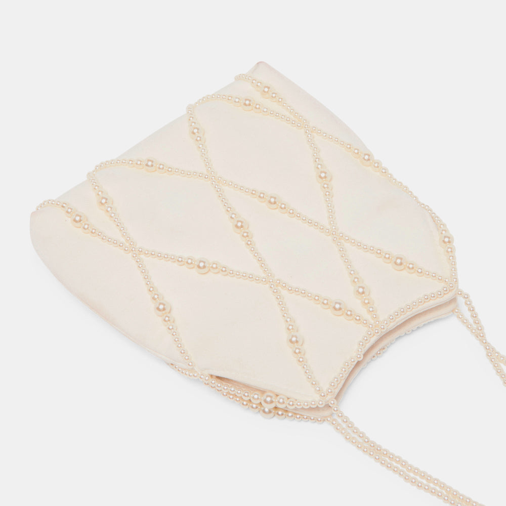 Dolce Vita HANDBAGS | Serilda Ivory Satin Handbag
