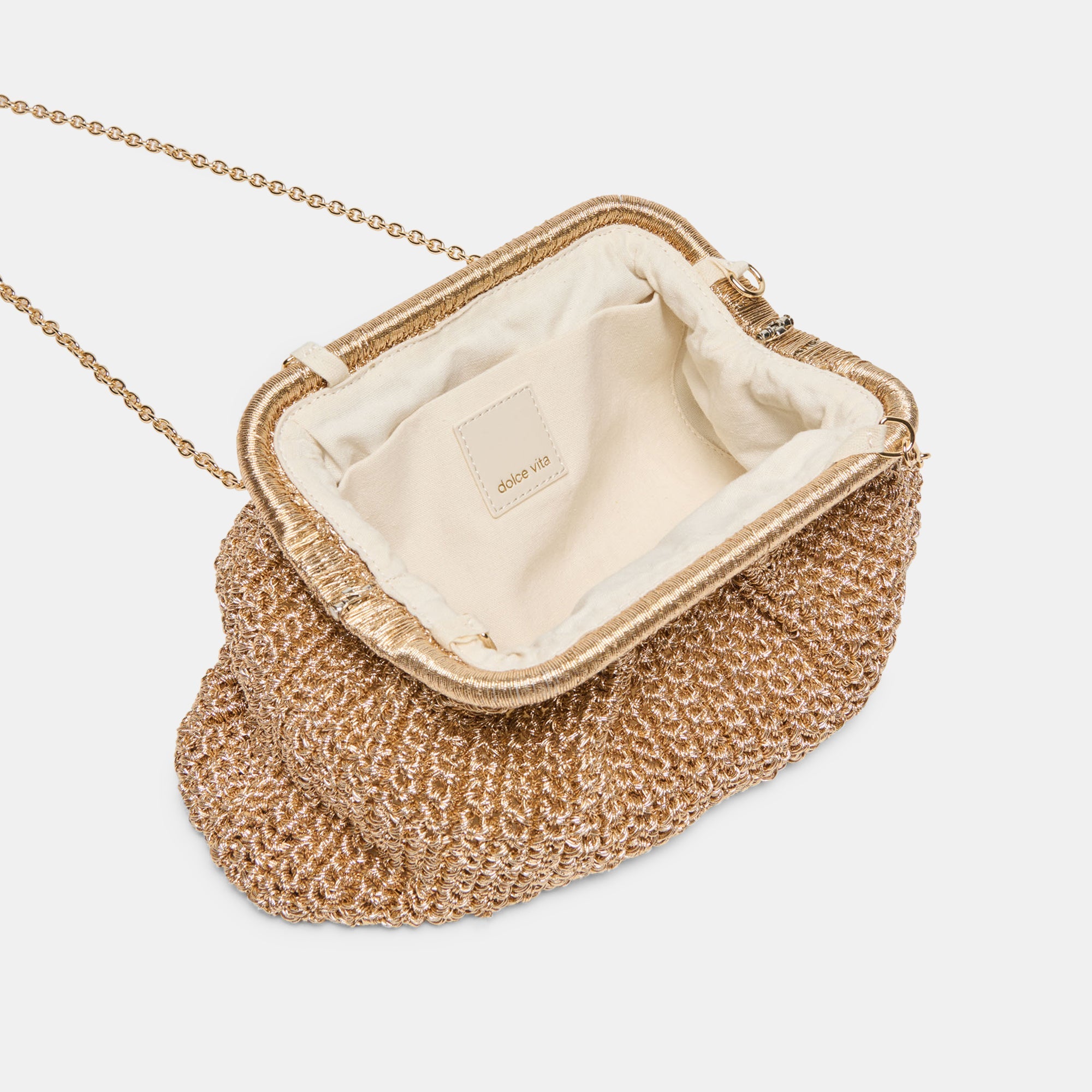 Dolce Vita ACCESSORIES | Ione Gold Crochet Clutch