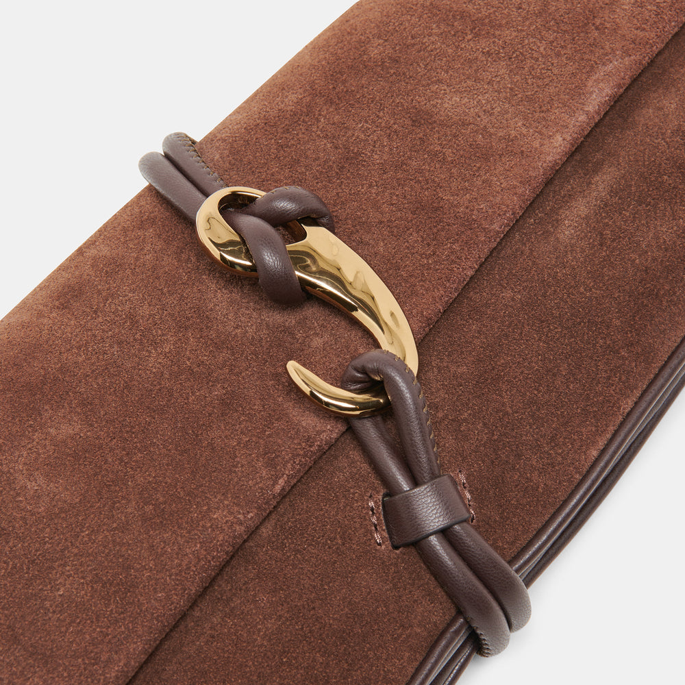 Dolce Vita ACCESSORIES | Alice Chocolate Suede Shoulder Bag