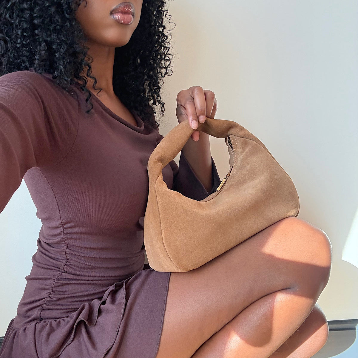 Dolce Vita ACCESSORIES | Frankie Brown Suede Handbag