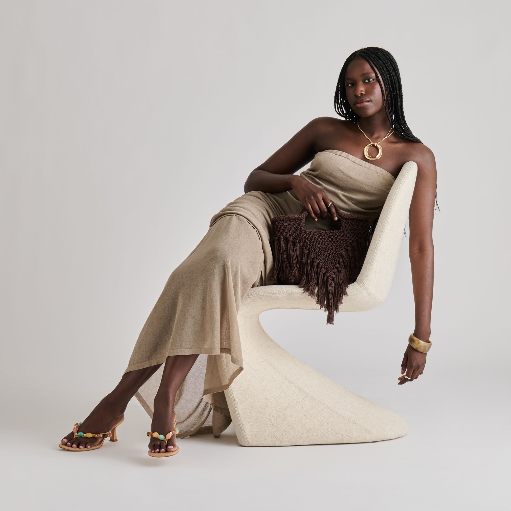 Dolce Vita ACCESSORIES | Birch Chocolate Crochet Handbag