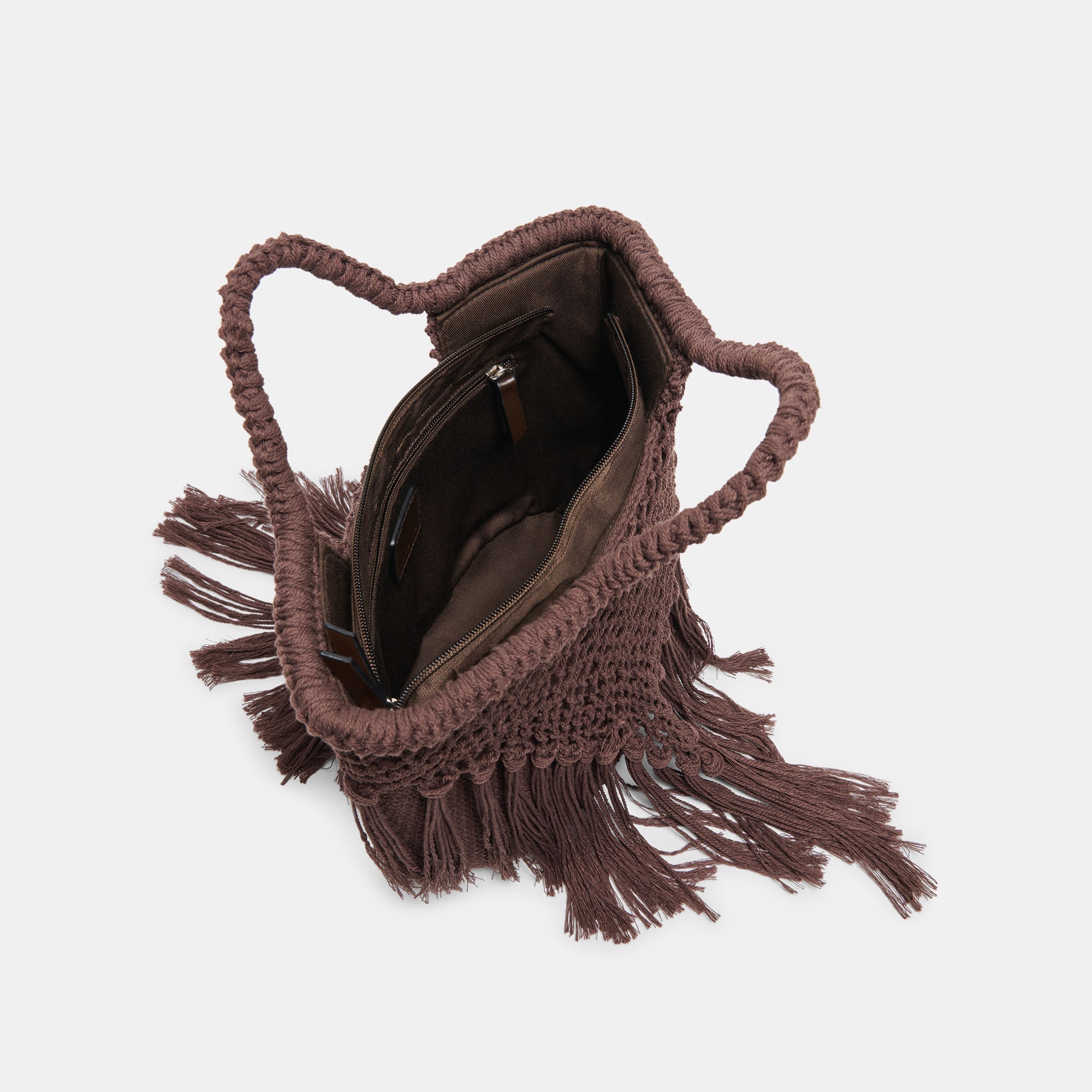 Dolce Vita ACCESSORIES | Birch Chocolate Crochet Handbag