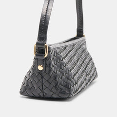 Dolce Vita ACCESSORIES | Savaii Black Woven Leather Shoulder Bag