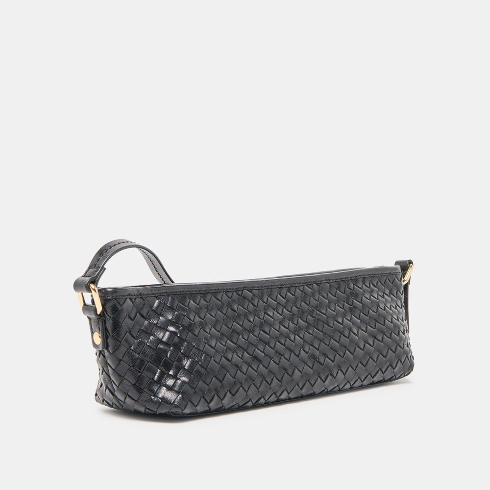 Dolce Vita ACCESSORIES | Savaii Black Woven Leather Shoulder Bag