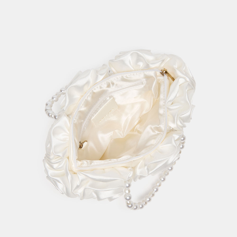 Dolce Vita ACCESSORIES | Aubrey White Satin Handbag