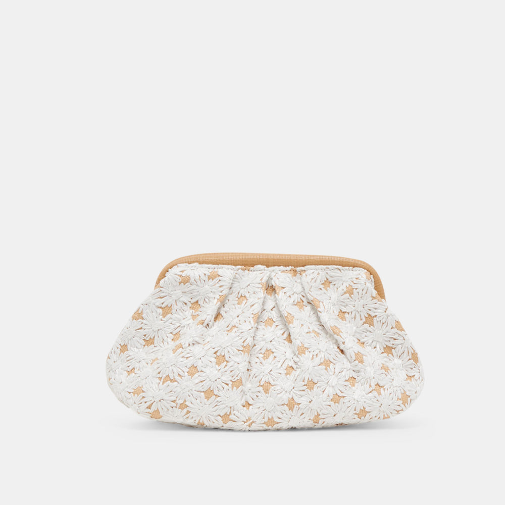 Dolce Vita ACCESSORIES | FIORE CLUTCH EMBROIDERED NATURAL RAFFIA
 – Dolce Vita