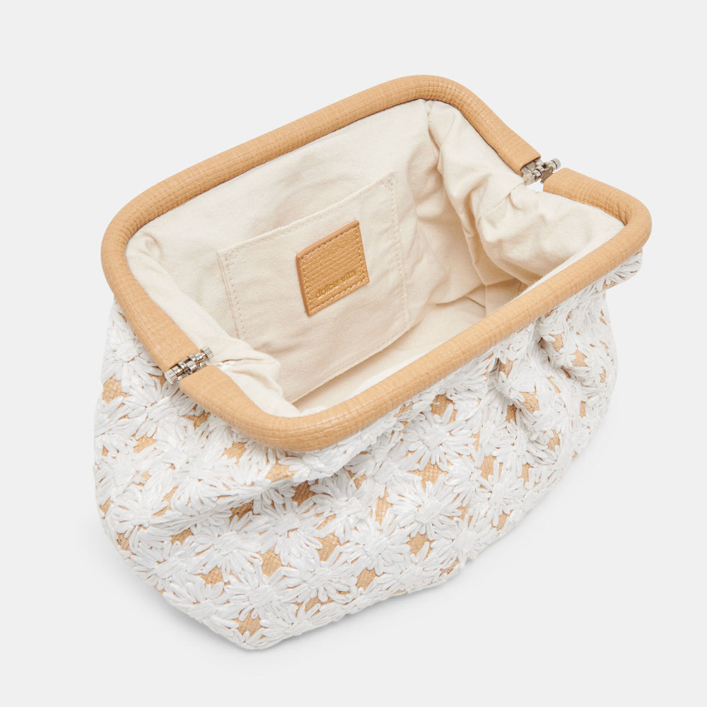 Dolce Vita ACCESSORIES | FIORE CLUTCH EMBROIDERED NATURAL RAFFIA
 – Dolce Vita