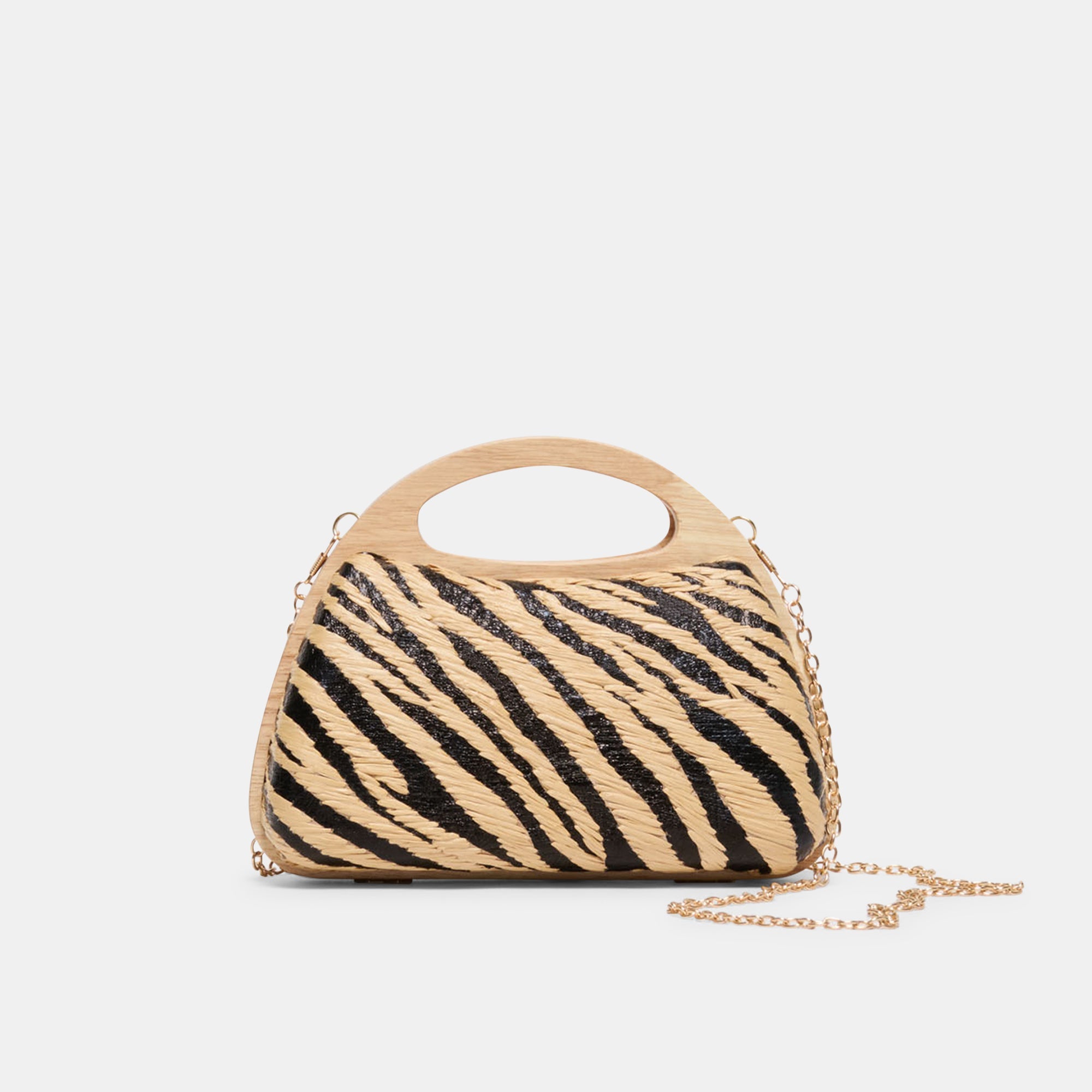 Dolce Vita ACCESSORIES | Maelie Black Natural Zebra Raffia Handbag