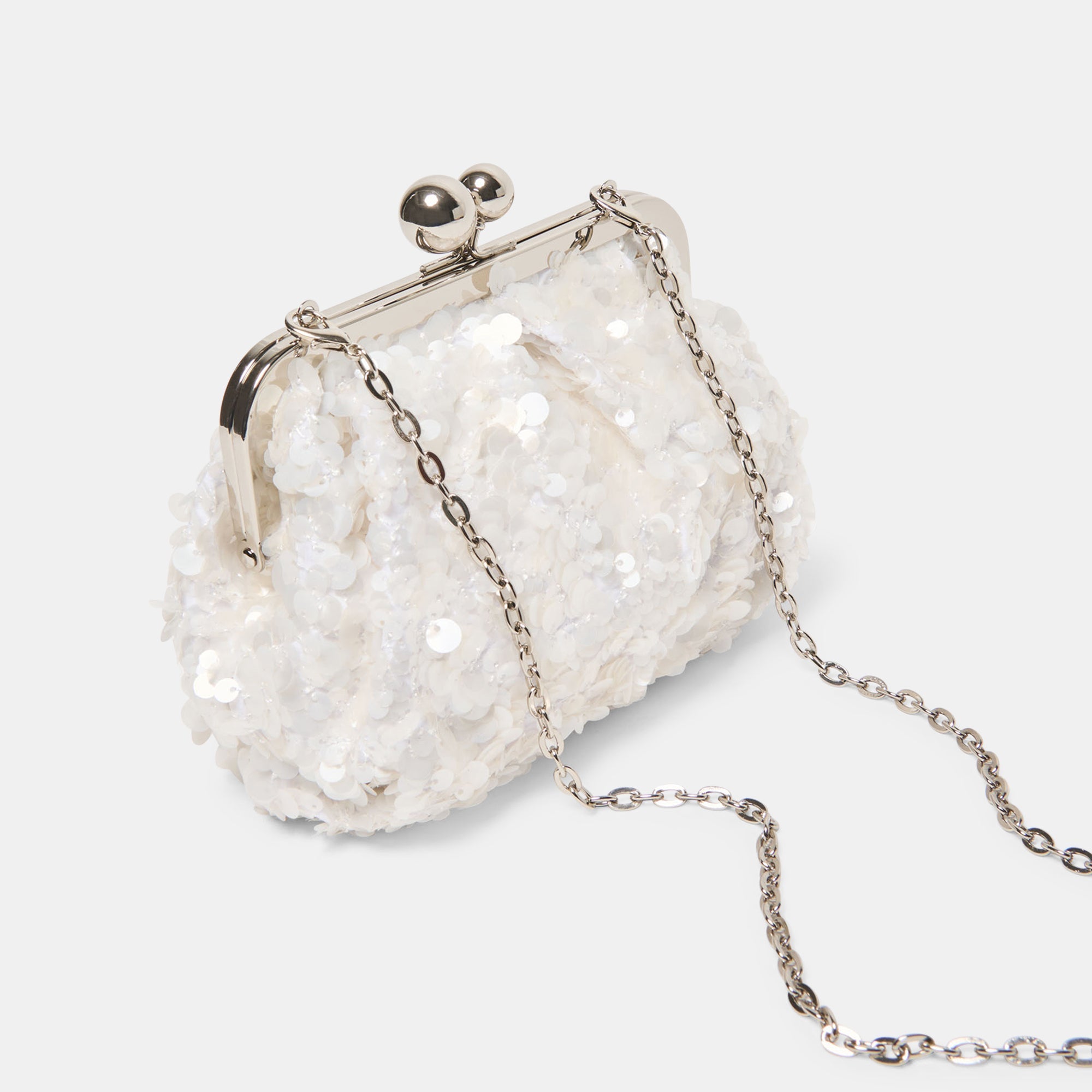 Dolce Vita ACCESSORIES | Kendall White Sequin Clutch