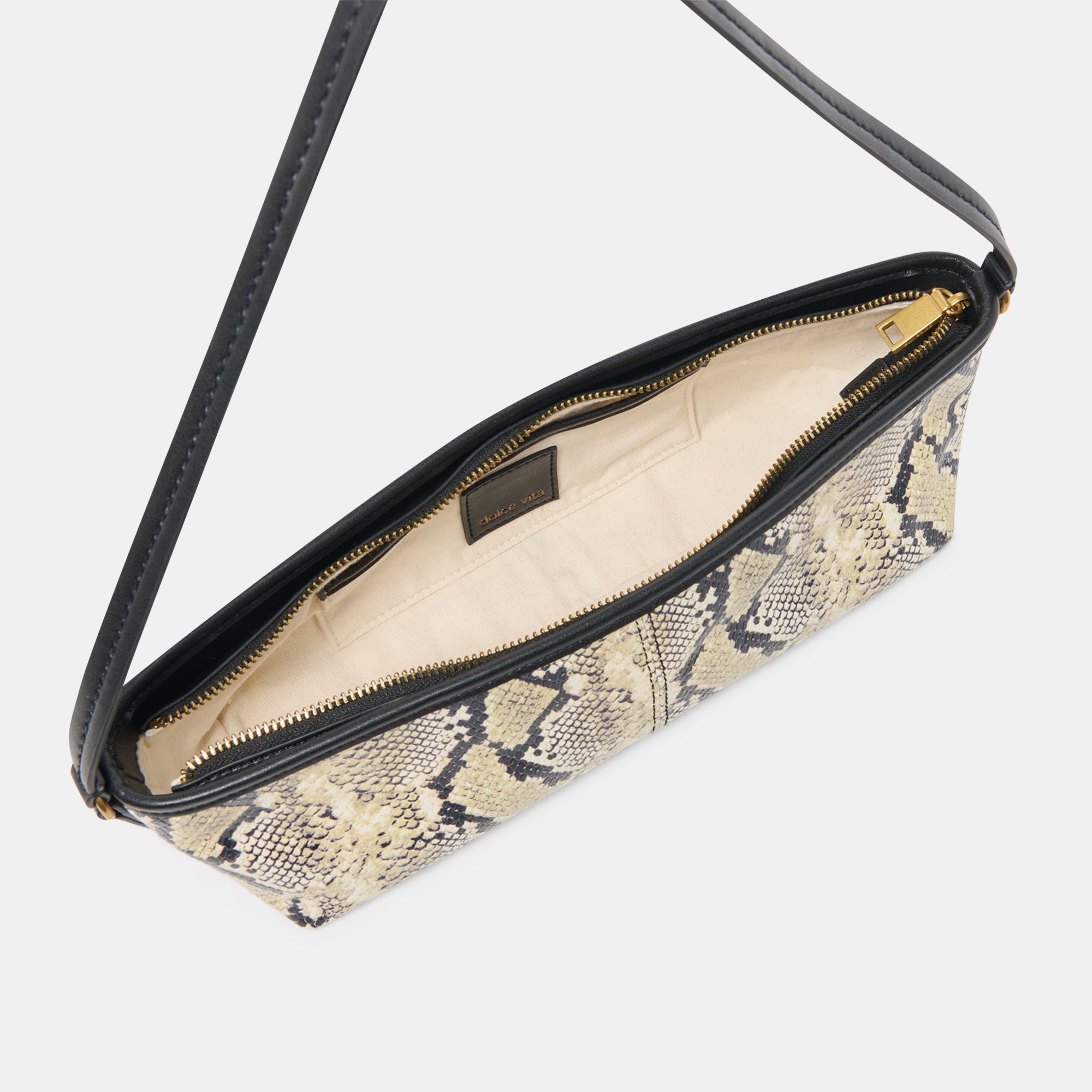 Dolce Vita ACCESSORIES | Savaii Black White Snake Stella Shoulder Bag
