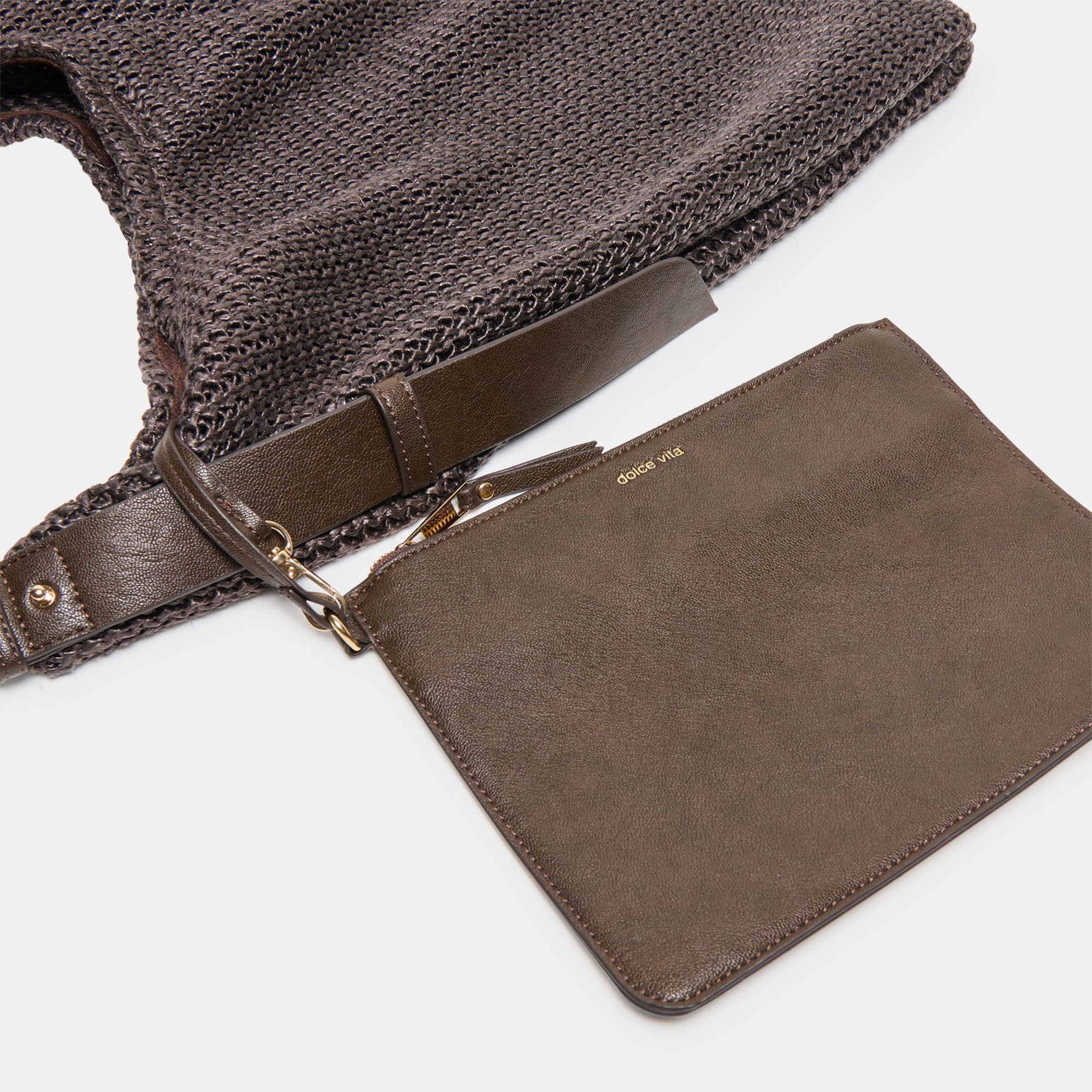 Dolce Vita ACCESSORIES | Miriel Chocolate Raffia Tote