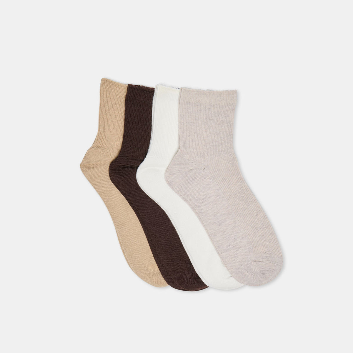 Dolce Vita Sale | 4-Pack Ribbed Oatmeal Multi Anklet Socks