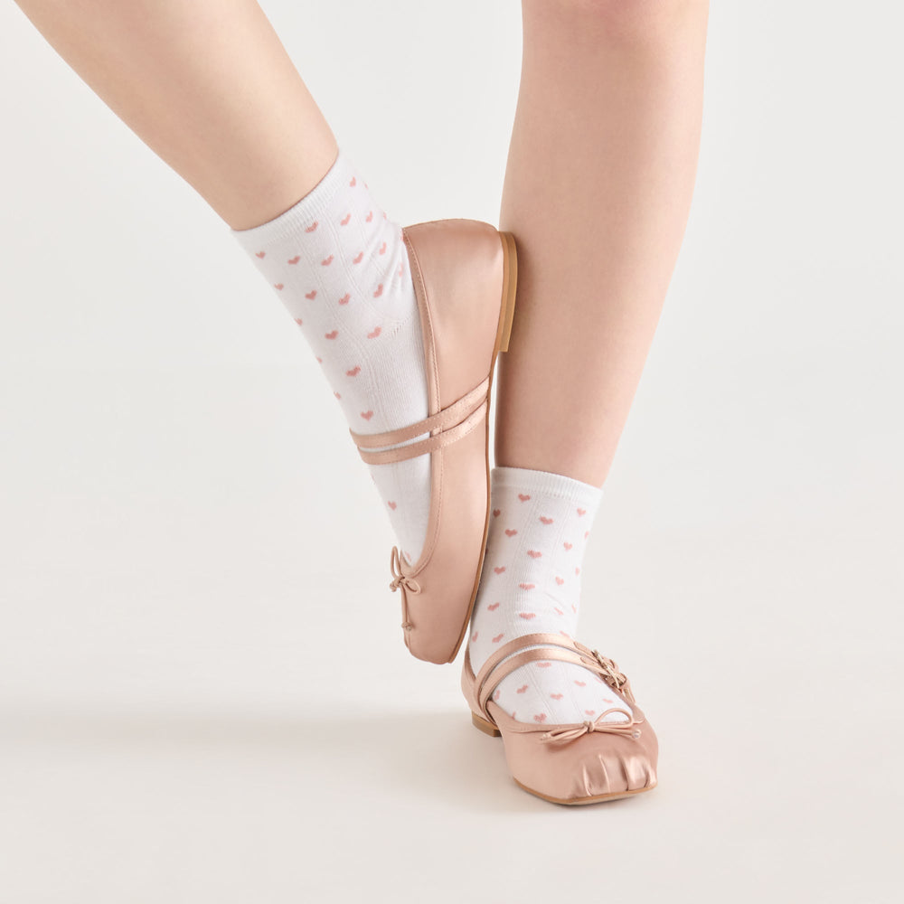Dolce Vita Sale | 3-Pack Sweet Heart White Pink Anklet Socks