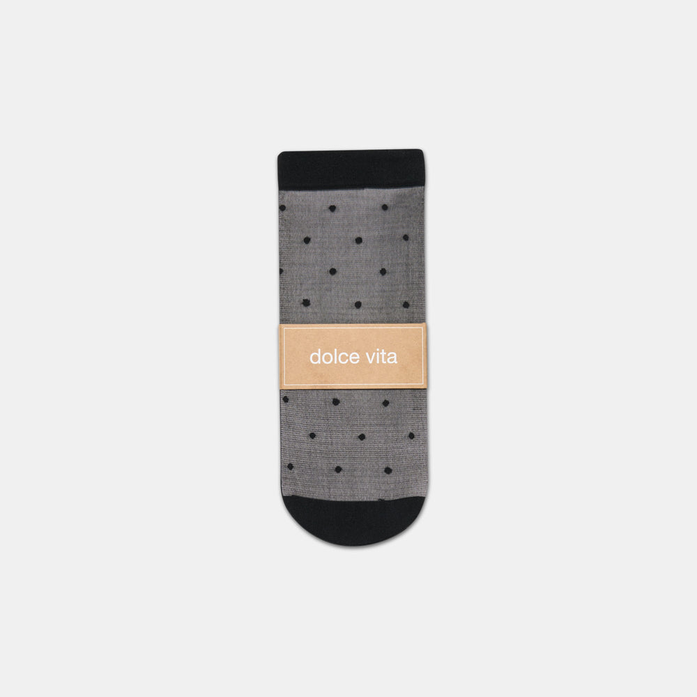 Dolce Vita Sale | 3-Pack Ditsy Dot Black Sheer Anklet Socks