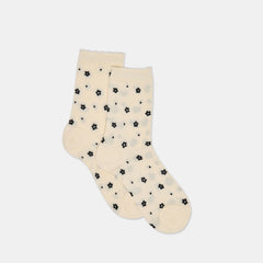 Dolce Vita Sale | Flower Mesh White Black Anklet Socks