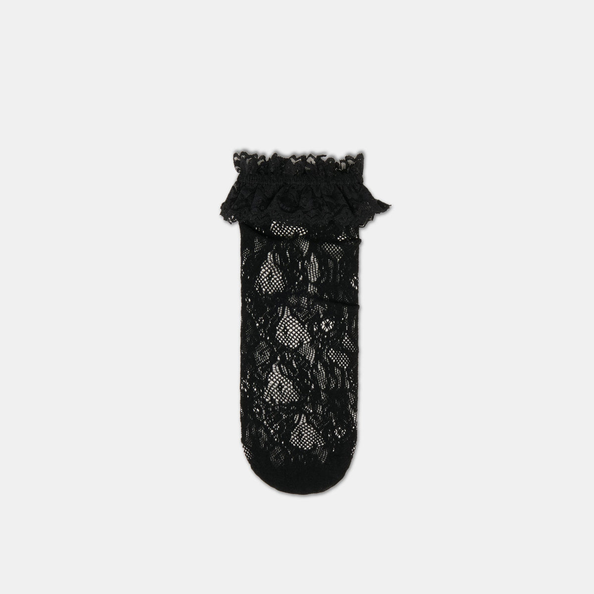 Dolce Vita Sale | Lace Ruffle Black Crew Socks