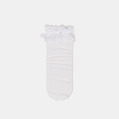 Dolce Vita Sale | Lace Ruffle White Crew Socks