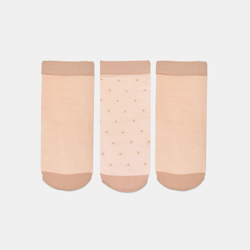Dolce Vita Sale | 3-Pack Ditsy Dot Blush Sheer Anklet Socks