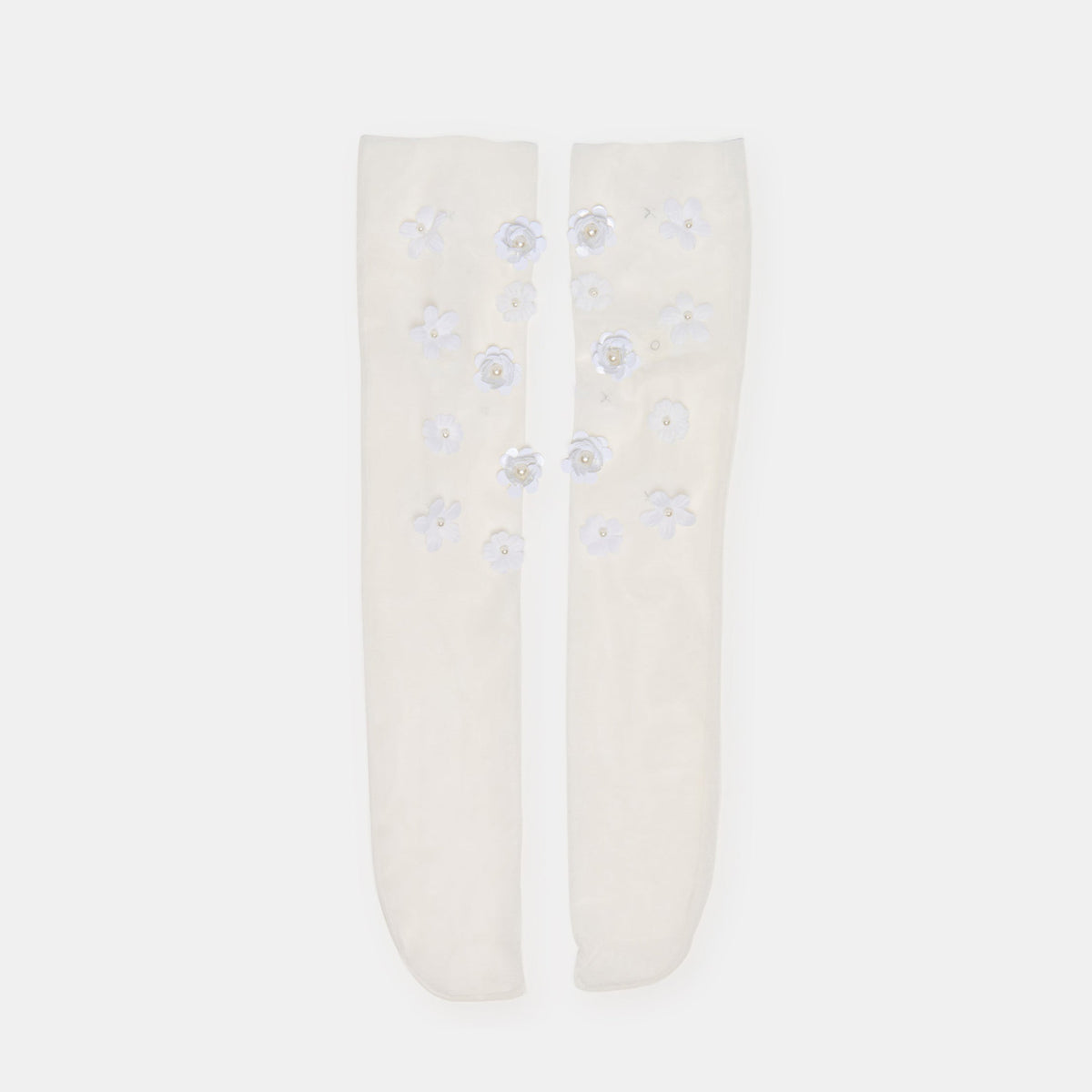 Dolce Vita Sale | Floral Chiffon White Slouch Socks