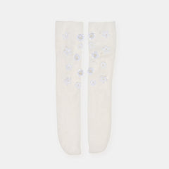 Dolce Vita Sale | Floral Chiffon White Slouch Socks