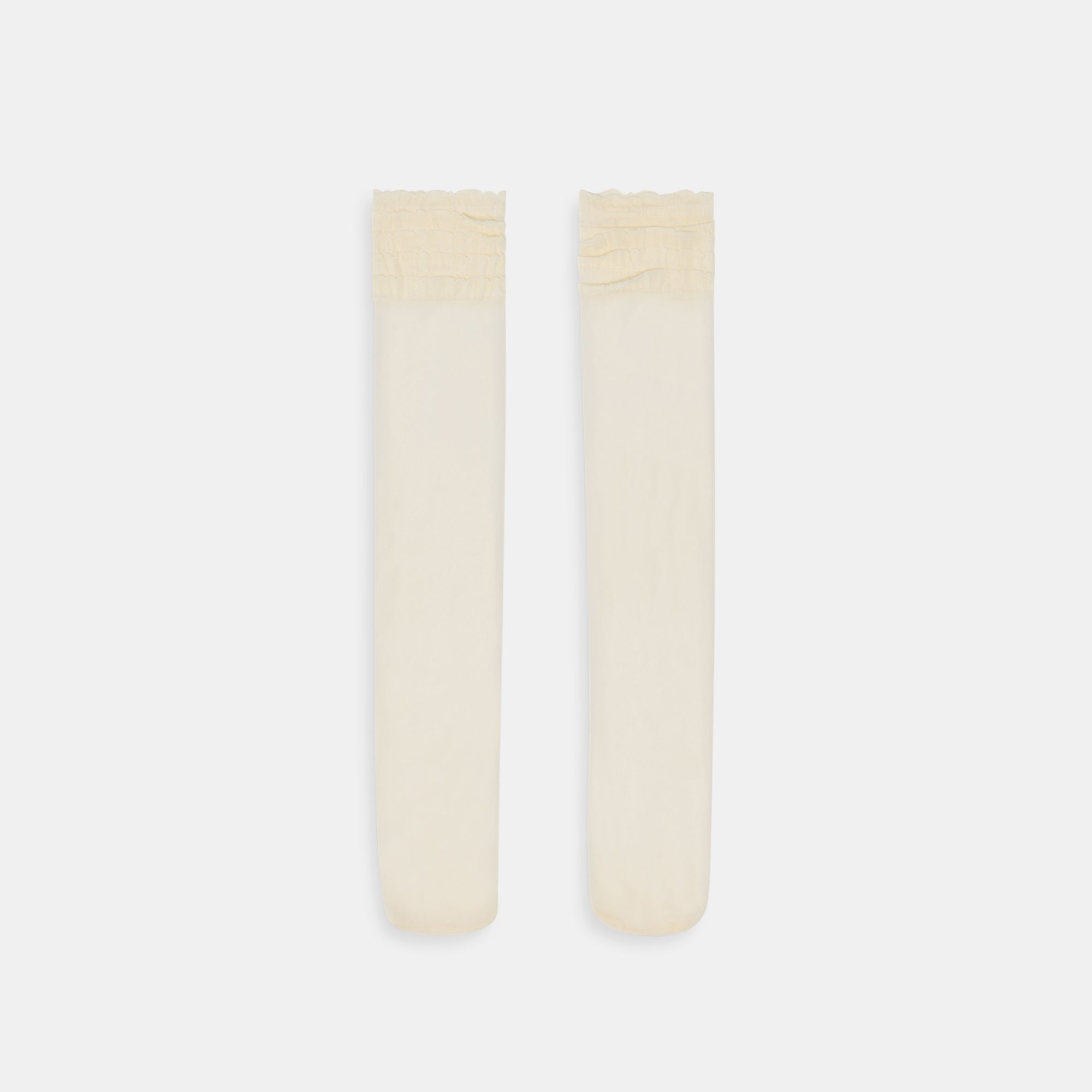 Dolce Vita Sale | Ruffle Ivory Sheer Knee High Socks