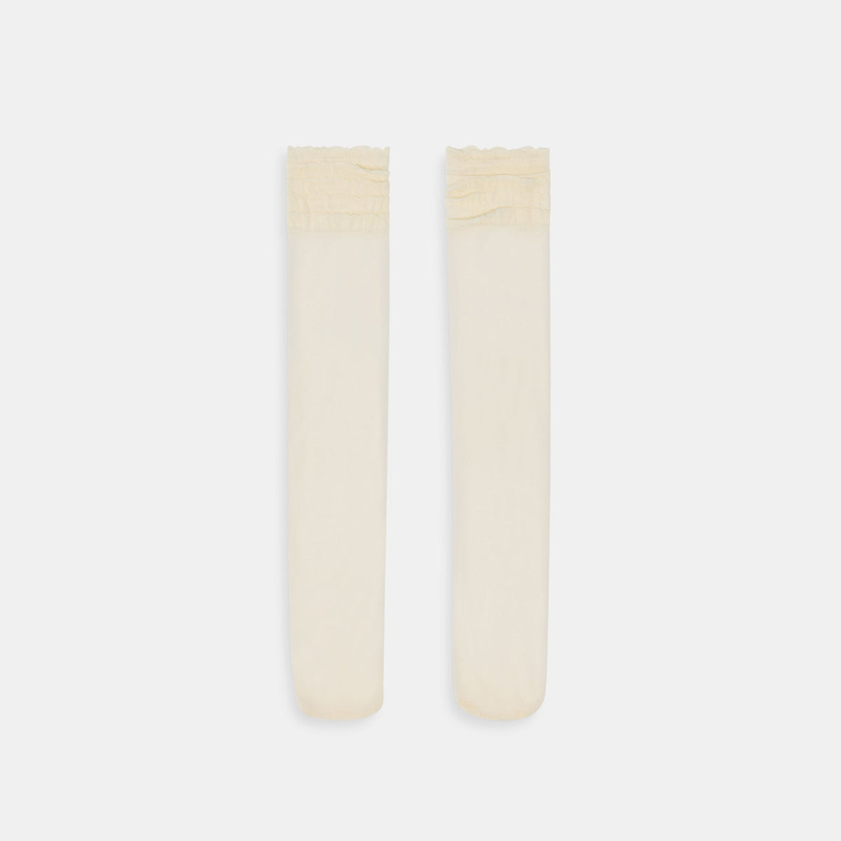 Dolce Vita Sale | Ruffle Ivory Sheer Knee High Socks