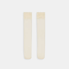 Dolce Vita Sale | Ruffle Ivory Sheer Knee High Socks