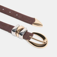 Dolce Vita ACCESSORIES | Mixed Metal Mahogany Buckle Belt