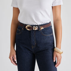 Dolce Vita ACCESSORIES | Mixed Metal Mahogany Buckle Belt