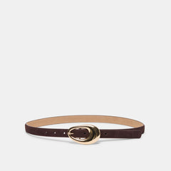 Dolce Vita ACCESSORIES | Organic Oval Mahogany Gold Buckle Belt