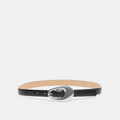 Dolce Vita ACCESSORIES | Organic Oval Black Silver Buckle Belt