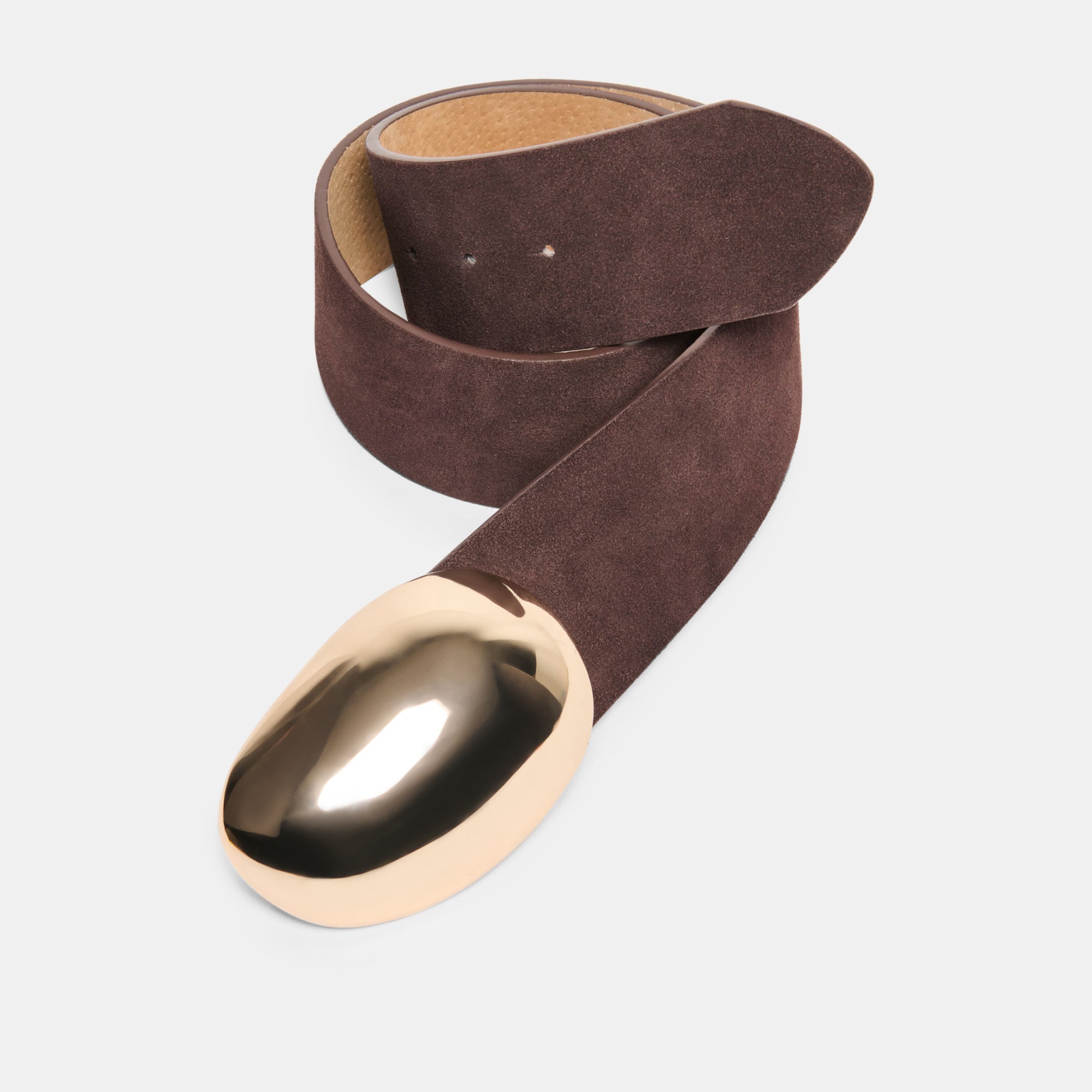 Dolce Vita ACCESSORIES | Bubble Mahogany Gold Buckle Belt
