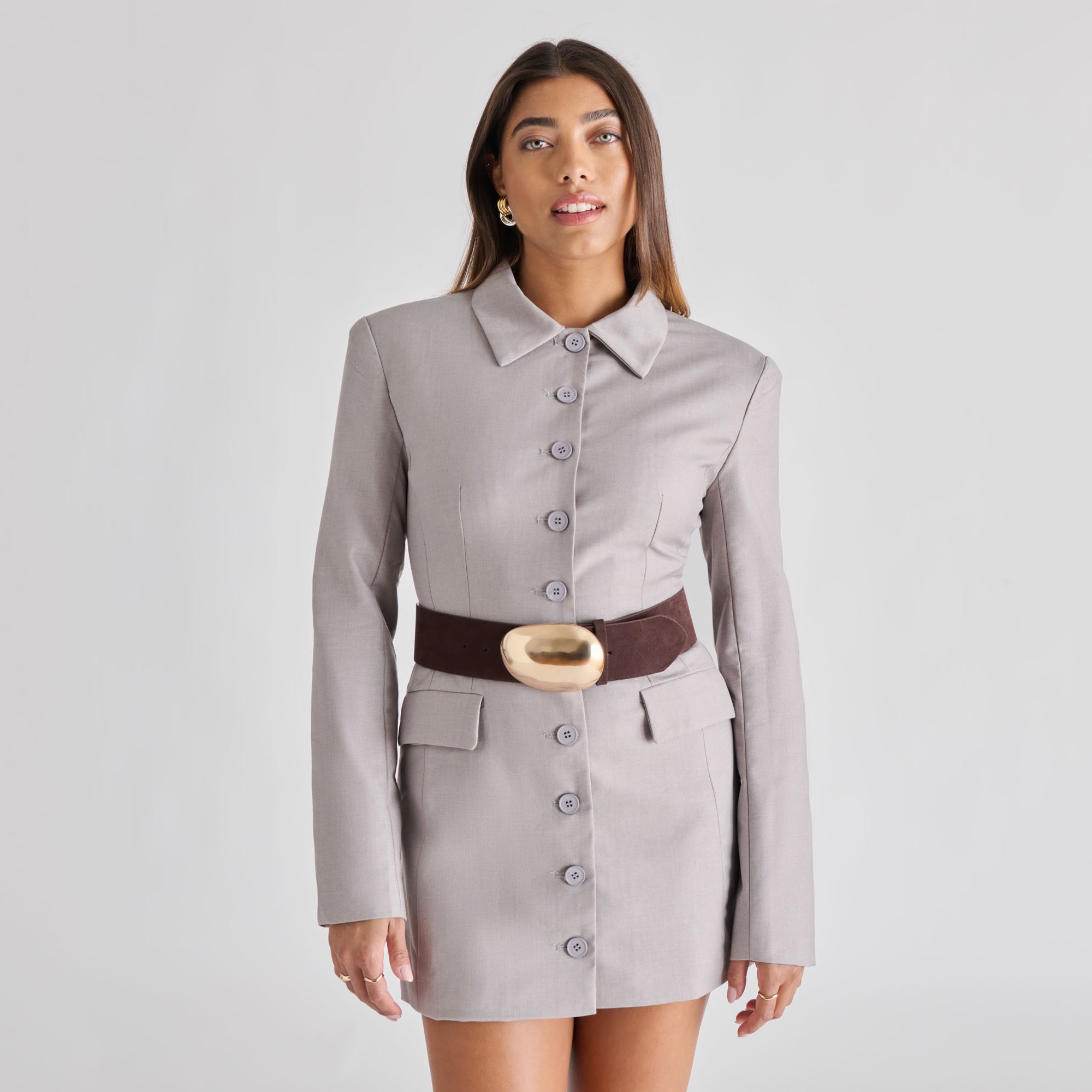 Dolce Vita ACCESSORIES | Bubble Mahogany Gold Buckle Belt