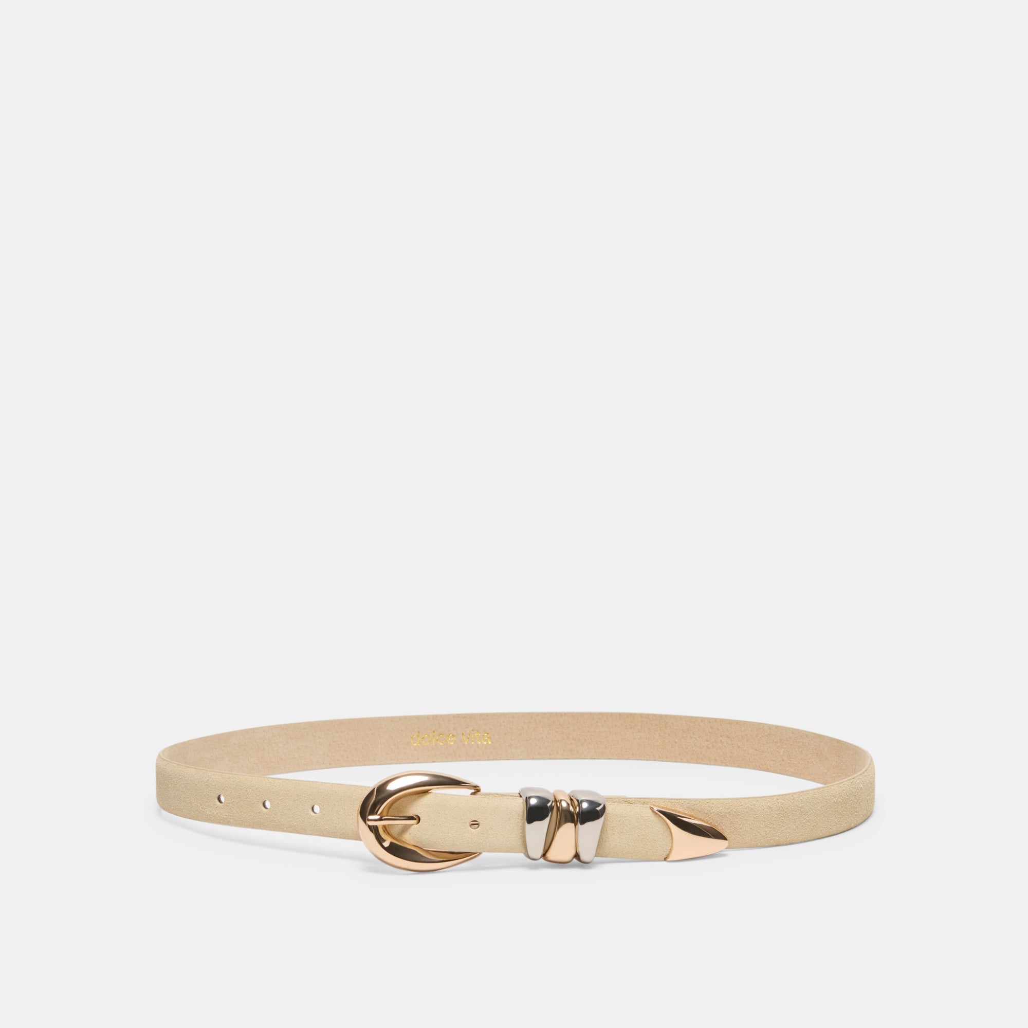 Dolce Vita ACCESSORIES | Mixed Metal Sand Suede Buckle Belt