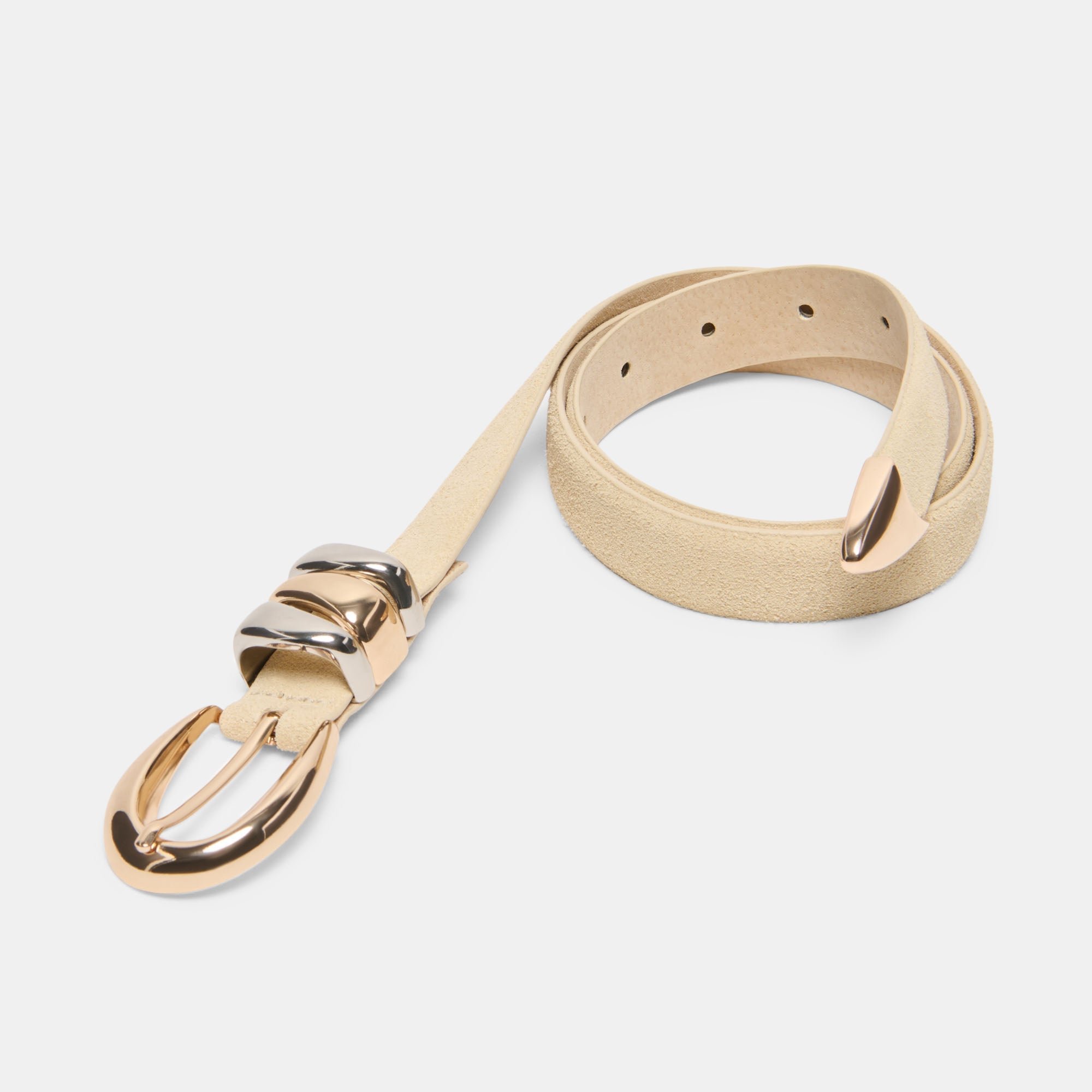 Dolce Vita ACCESSORIES | Mixed Metal Sand Suede Buckle Belt